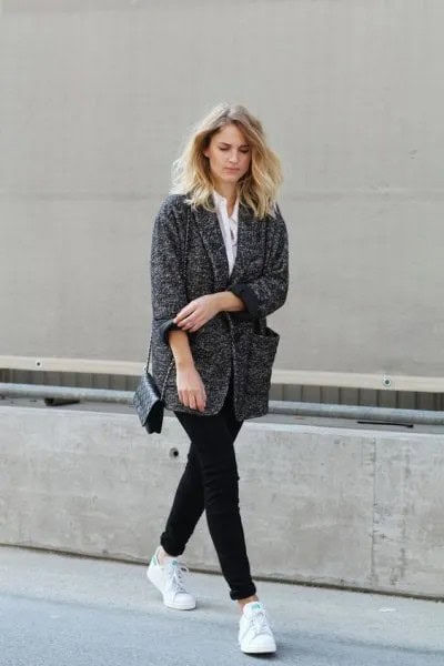 Wear with White Shirt & Heather Grey Oversized Cardigan