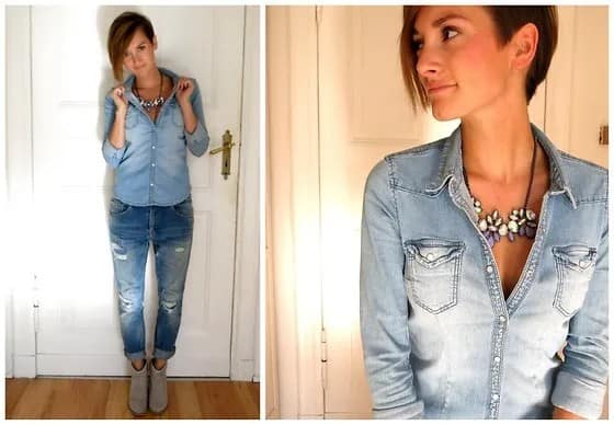 Wear Denim Shirt with Boyfriend Jeans