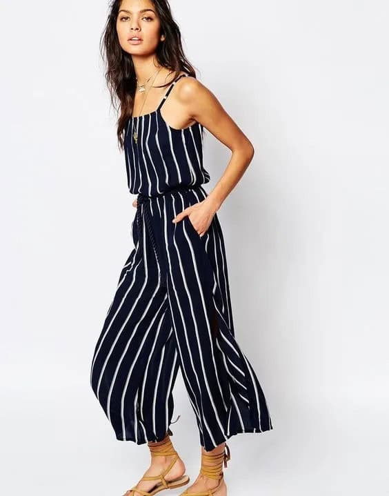 Black Striped Jumpsuit