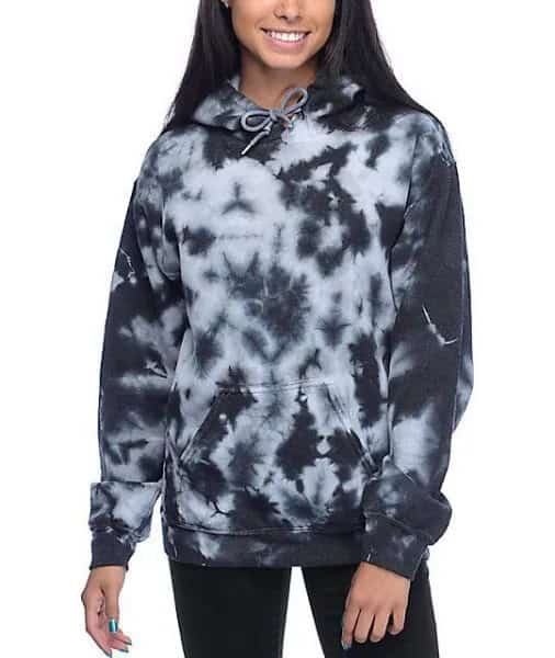 Tie Dye Hoodie with Black Slim Fit Jeans