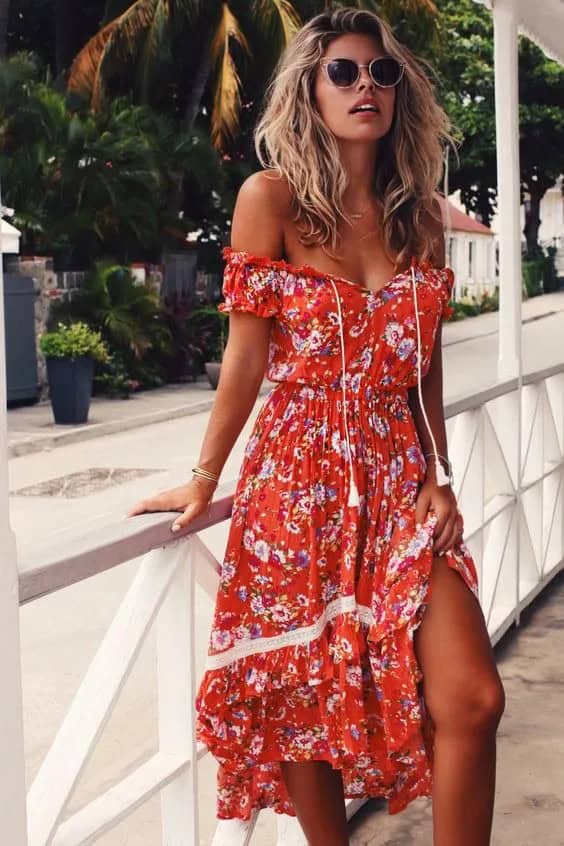 Floral Off-the-Shoulder Dresses