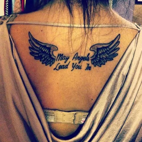 ANGEL TATTOOS WITH SENTENCES