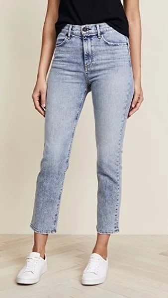 Light Blue Washed High Waisted Cigarette Jeans