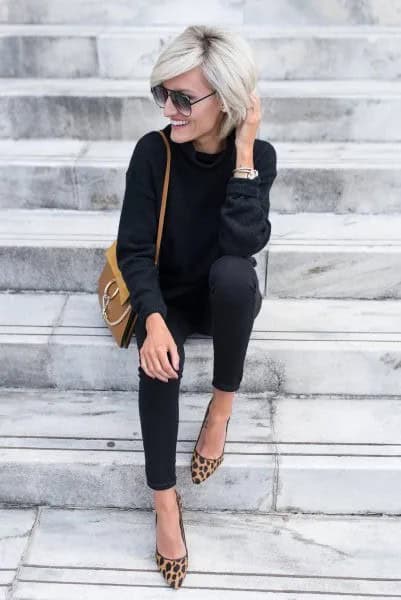 Black Sweater with Matching Skinny Jeans