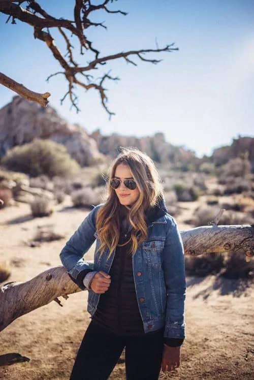 Denim Jacket and Fleece Pullover