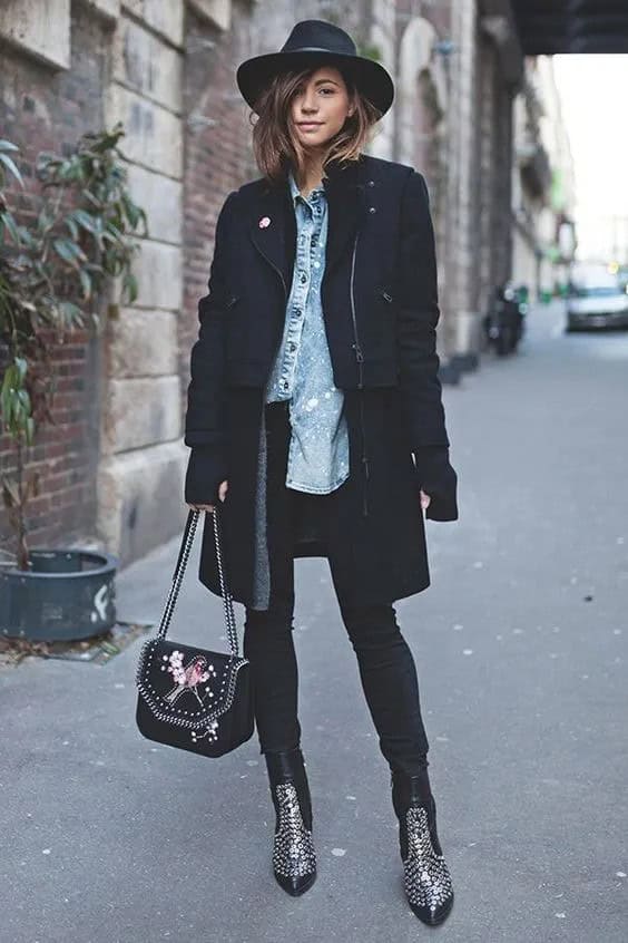 Casual Denim and Black Combo