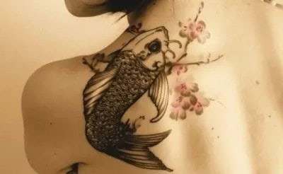 Cherry Blossom and Koi Tattoo