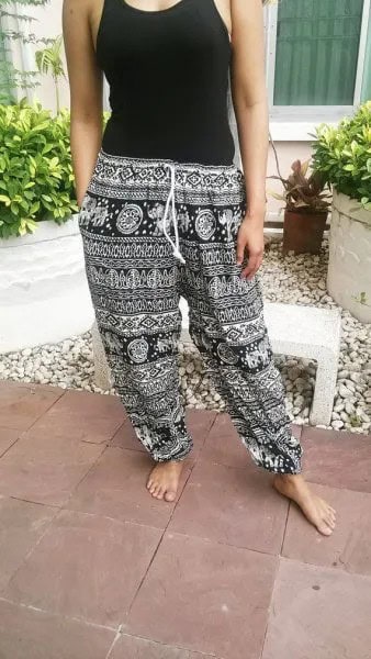 Vest Top with Black and White Tribal Printed Beach Pants