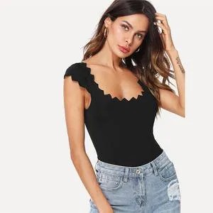 Black Cap Sleeve Scoop Neck Tee with Ripped Jeans