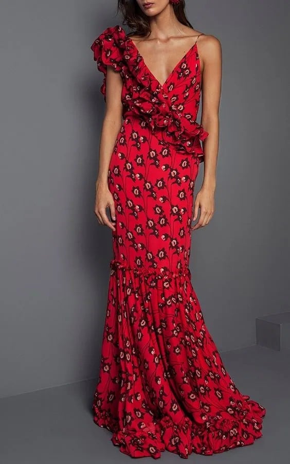 Floral Ruffle Maxi Dress