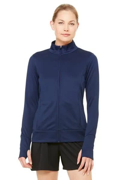 Navy Bomber Sports Jacket with Black Mini Jogging Shorts