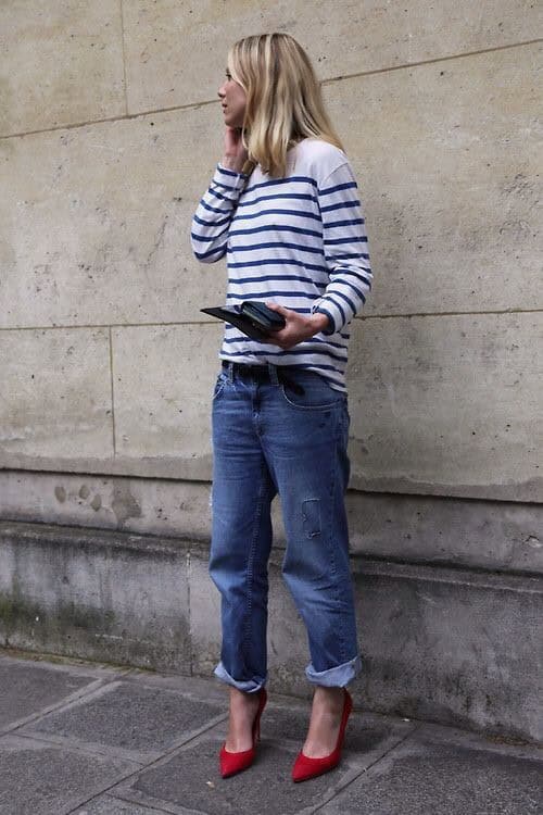 Wear with Comfy Horizontal Stripped Long Sleeve T Shirt