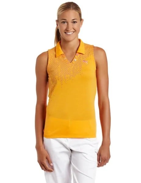 Yellow V Neck Sleeveless Pullover with White Wide Leg Pants