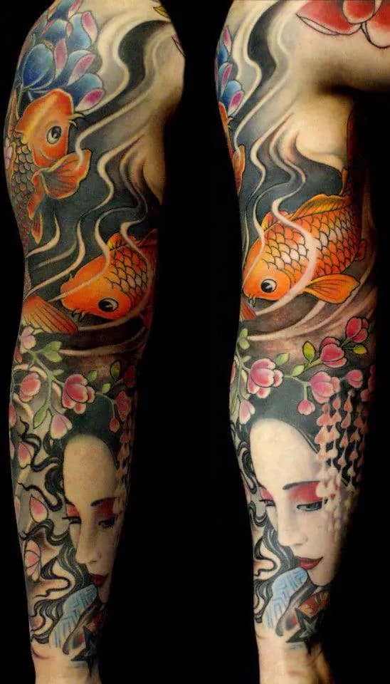 Koi and Geisha Tattoo