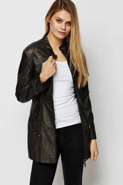 Longline Leather Jacket