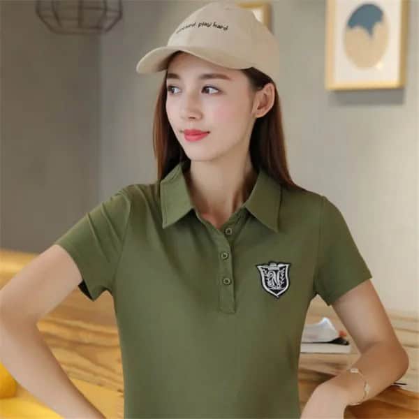 Green Slim Fit Embroidered Polo Shirt with Pale Pink Baseball Cap