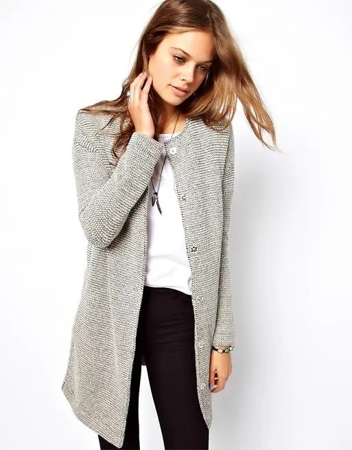 Grey Cotton Longline Jacket