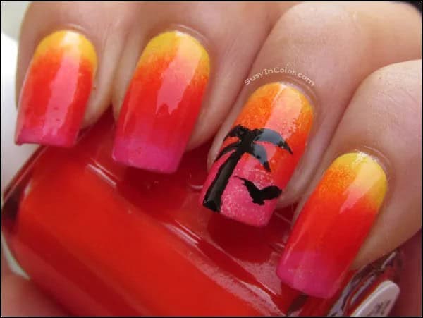 Palm tree nail designs