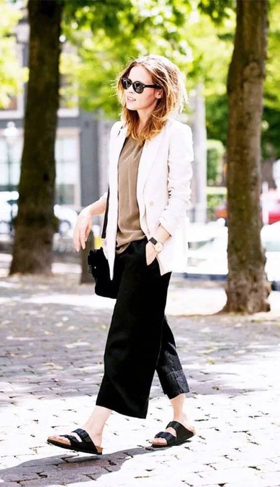 Culottes and Black Birkenstocks