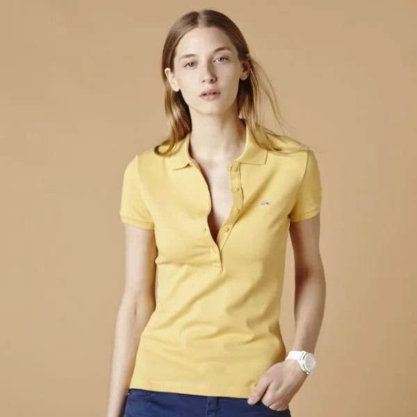 Pale Yellow Polo Shirt with Dark Blue Skinny Jeans