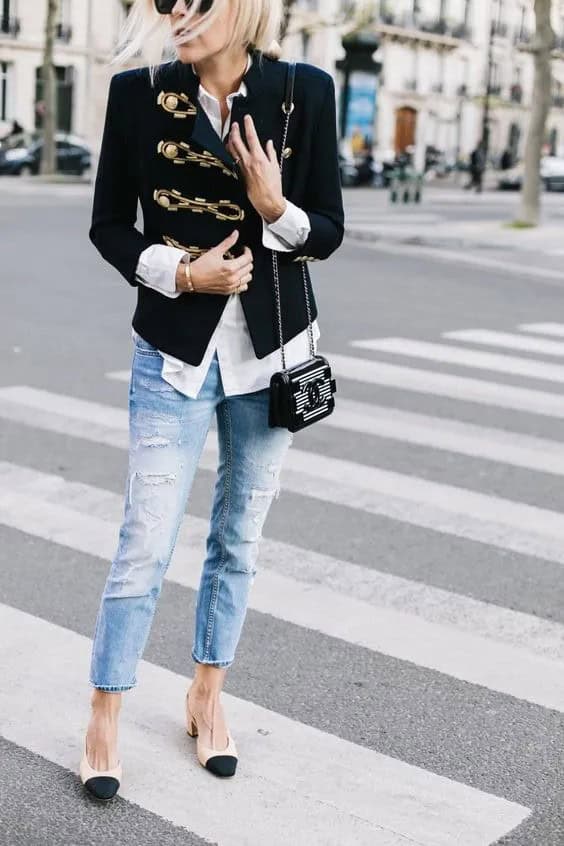 Military Jacket + Jeans