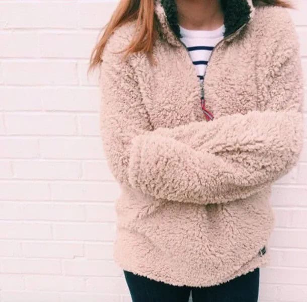 Ivory Chunky Sweater with Black and White Striped Tee