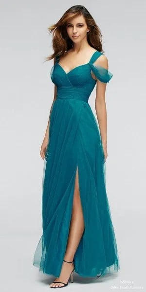 Cold Shoulder Gathered Waist Chiffon Maxi Dress