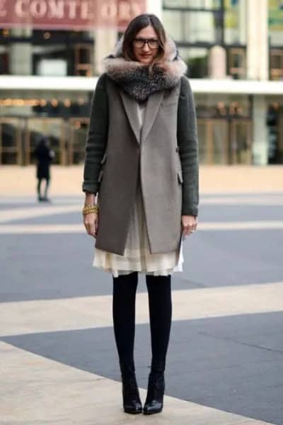 Wear with Cream Dress & Green Wool Coat