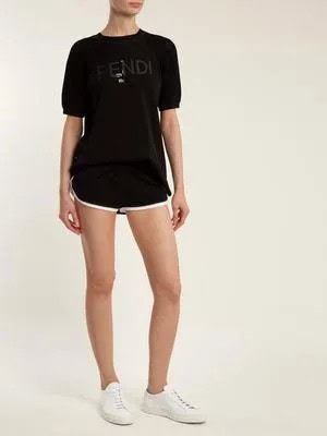 Black T Shirt with Matching Mini Running Shorts