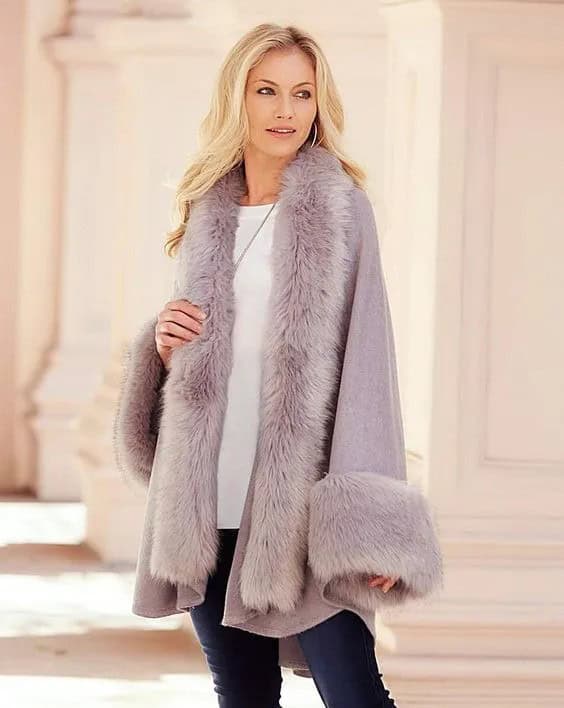 Lilac Faux Fur Cape