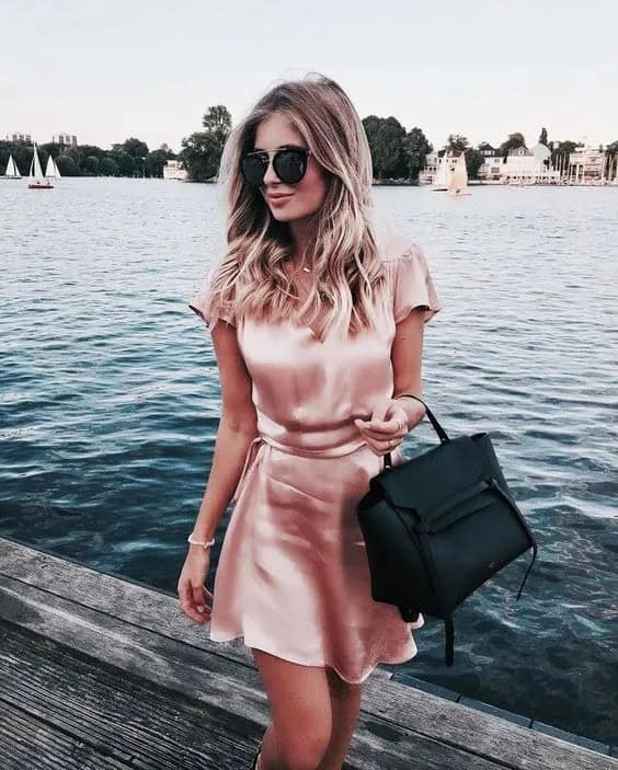 Little Pink Satin Dress