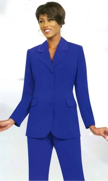 Royal Blue High Collar Suit with Black Heels