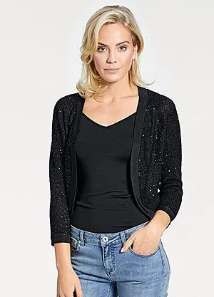 Black Shrug with Mom Jeans