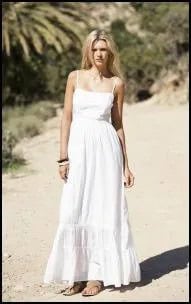 White Spaghetti Strap Floor Length Breezy Dress