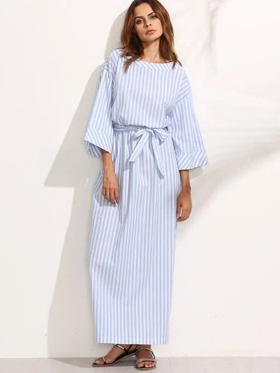 Blue Striped Summer Dress