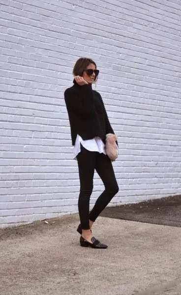 Wear with White Boyfriend Shirt & Black Slim Fit Sweater