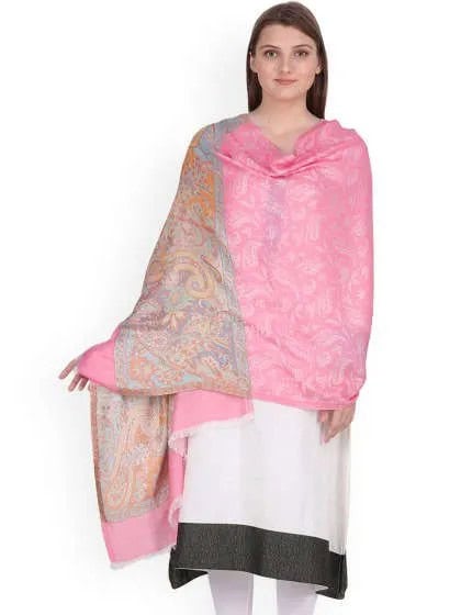 Pink Shawl with White Midi Shift Dress