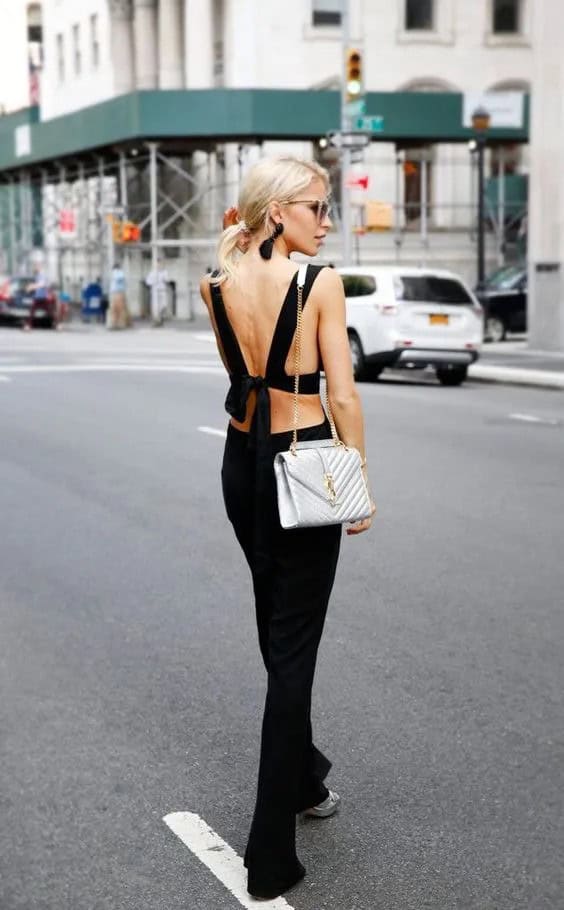 Black Backless Jumpsuit