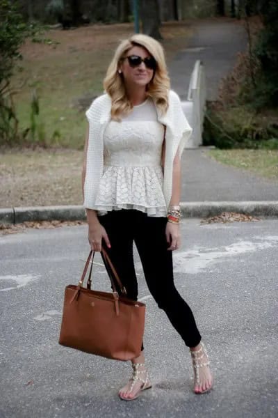 Wear with White Cardigan & Black Skinny Jeans