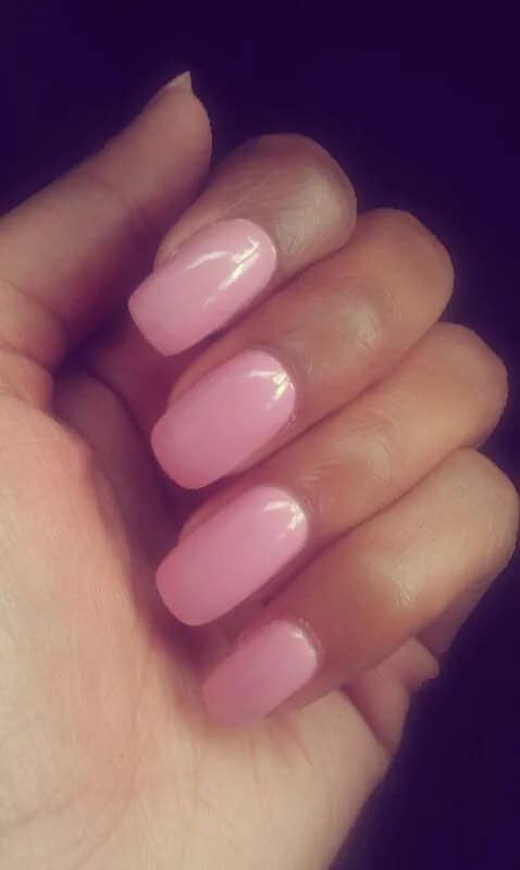 Pink acrylic nails