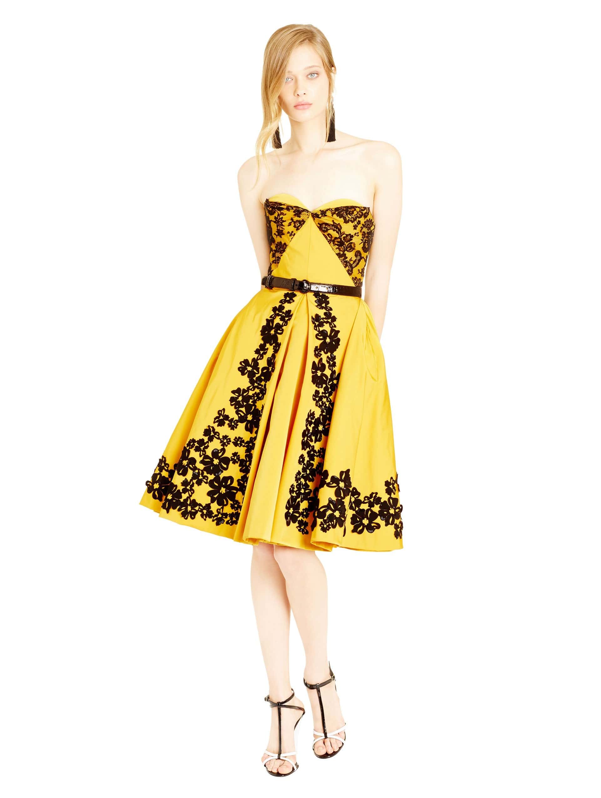 Yellow & Black Cocktail Dress