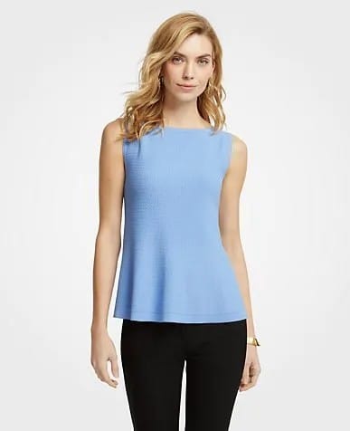 Light Blue Sleeveless Top with Black Skinny Jeans