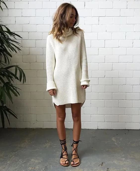 Knit Dress with Sandals