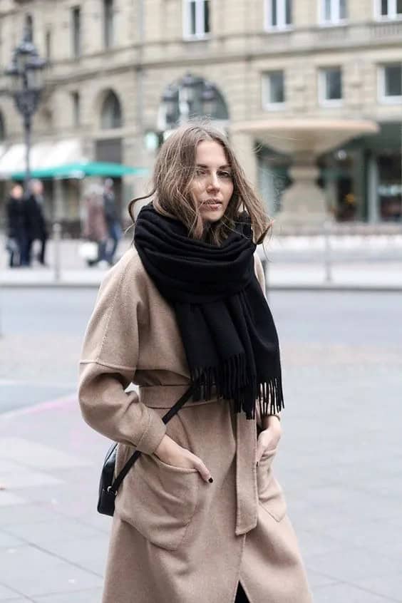 Camel Wool Wrap Coat