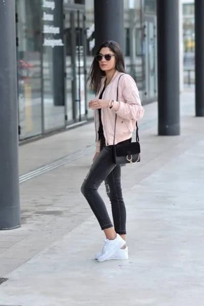 Wear with Black Tee & Grey Cropped Skinny Jeans