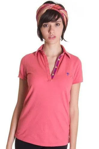 Pink Polo Shirt with Blush Headband & Dark Jeans