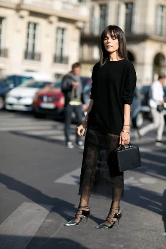 Sweater Over the Lace Dress