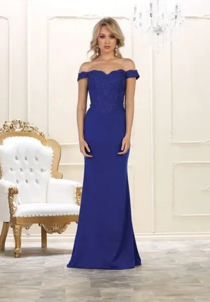 Sweetheart Neckline Mermaid Royal Blue Floor Length Dress