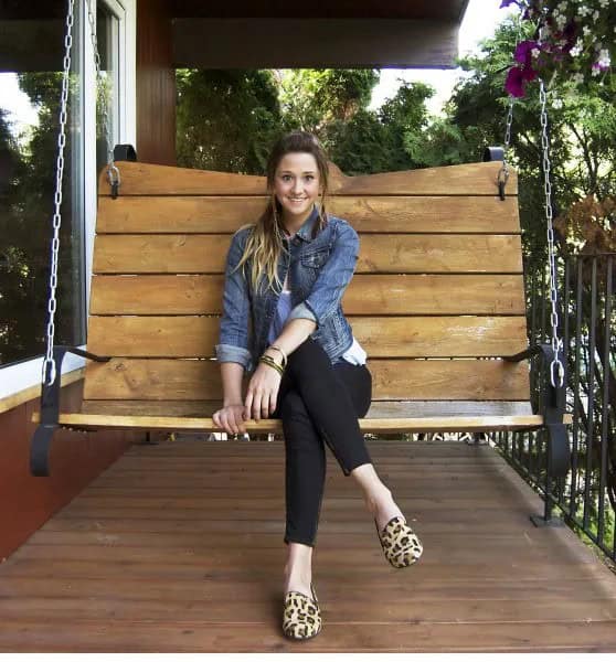 Leopard Print Loafers with Blue Denim Jacket