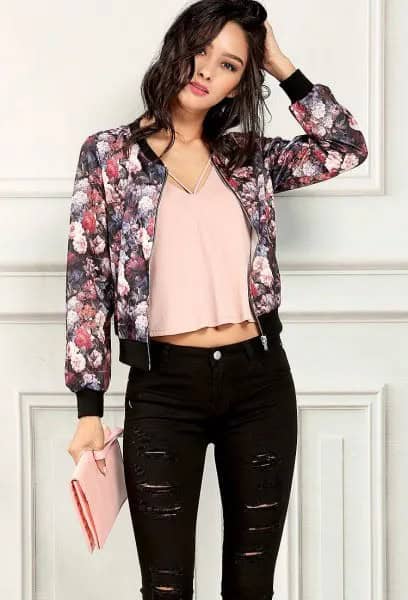 Wear with Pale Pink Silk Cropped Camisole & Black Ripped Jeans